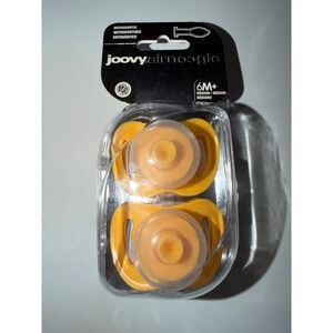 Joovy Airnoogie Orthodontic Pacifiers 6M+ Medium Yellow 2 Pack BPA Free 03170